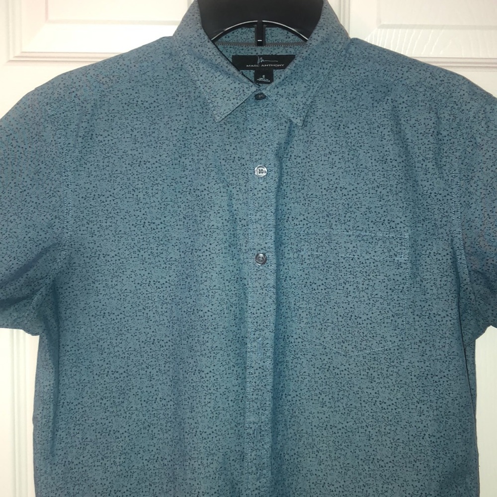 Marc Anthony Small Button Down Shirt Teal